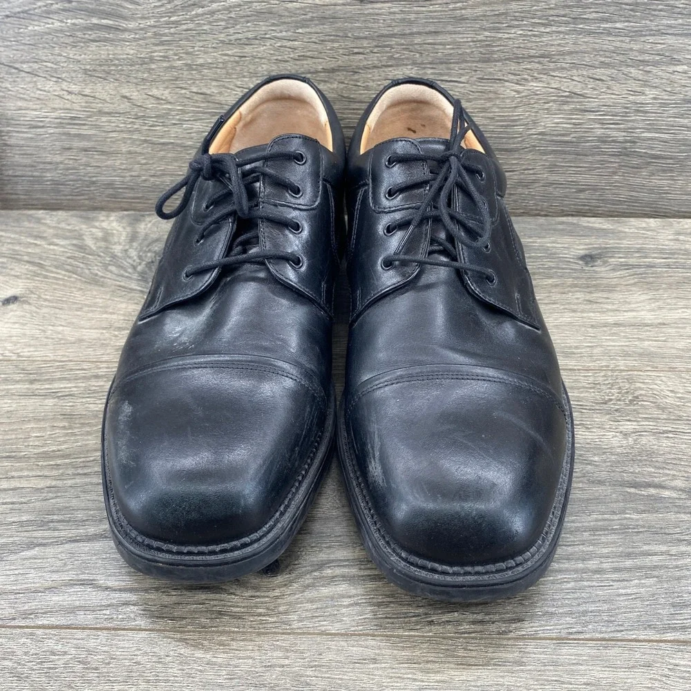 Bostonian Cap Toe Oxford Mens 11 Black Leather Lace Up Dress Shoes 22711